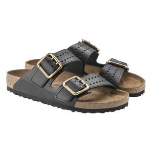 Birkenstock Arizona Bold Gap Black Leather Sandal 45 US 12 Mens